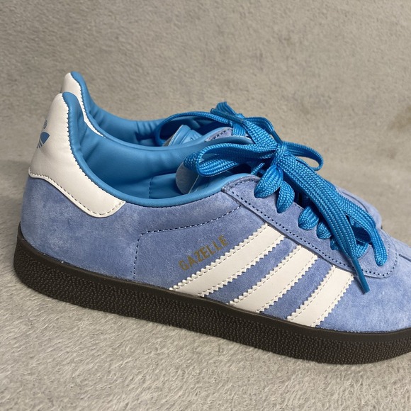 Adidas Gazelle Womens 7.5 Sky Blue Suede Casual Sneaker - Picture 2 of 11